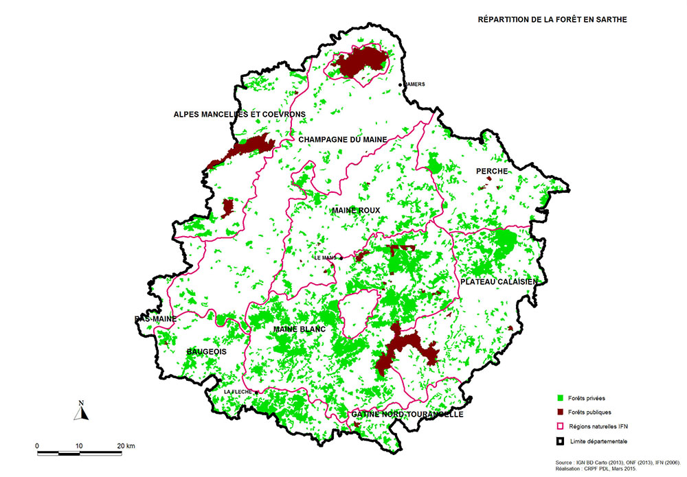 Superficie et taux de boisement